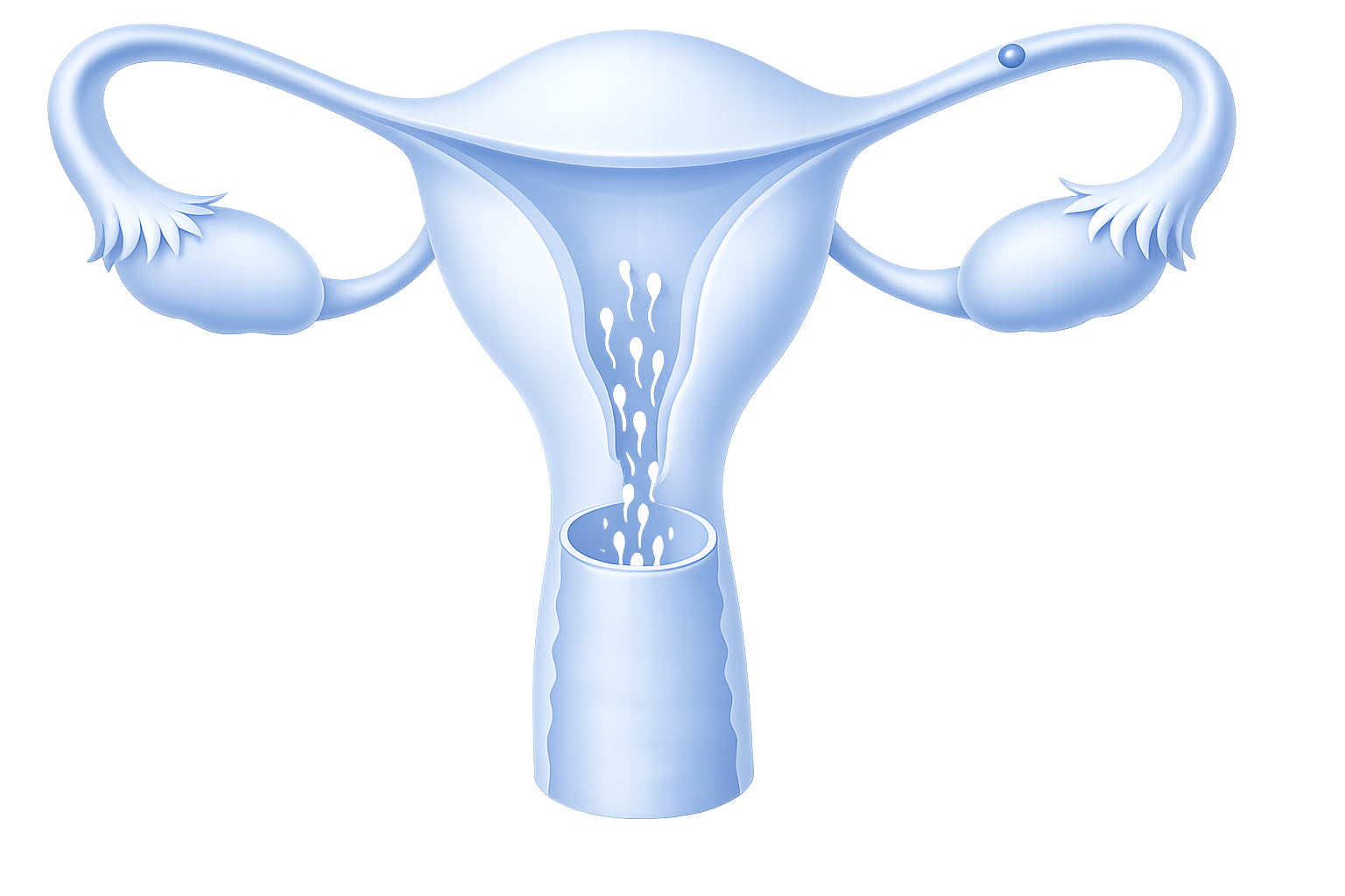 Female reproductive system diagram showing how IVF works